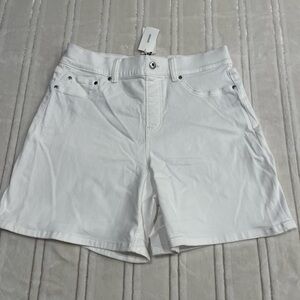 SPANX 7” White Jean Shorts, Large for Women